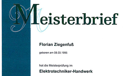 Unsere Zertifikate & Urkunden bei Elektromeister Marko Ziegenfuß in Dingelstädt